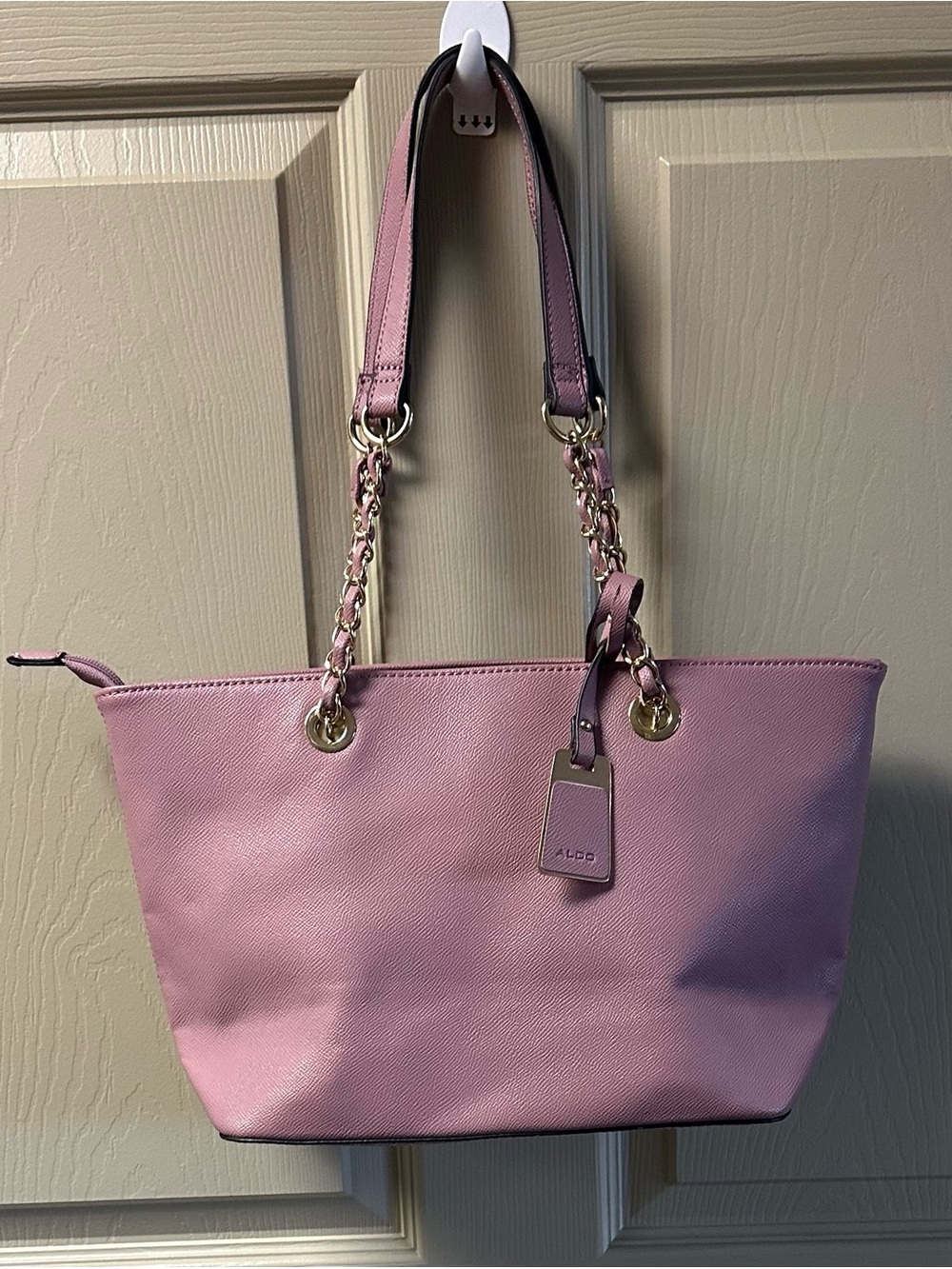 Aldo Lavender-Pink Chain Strap Tote